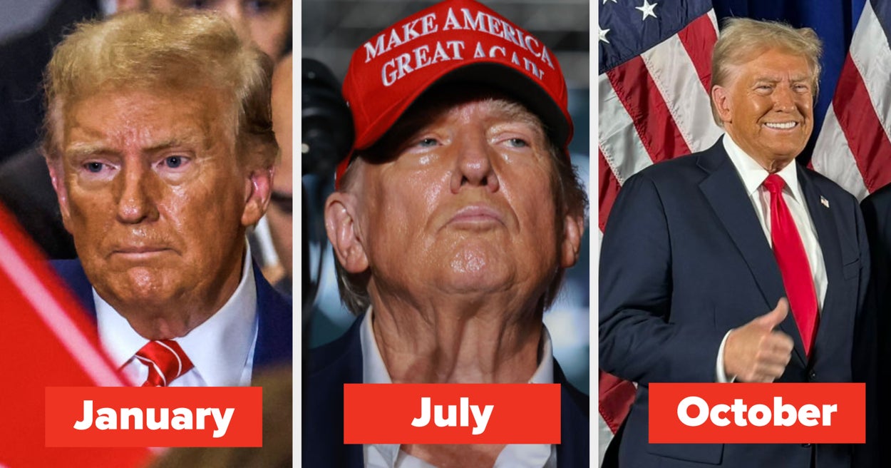12 Photos That Reveal How Donald Trump's Apparent Bronzer Changed Throughout 2024