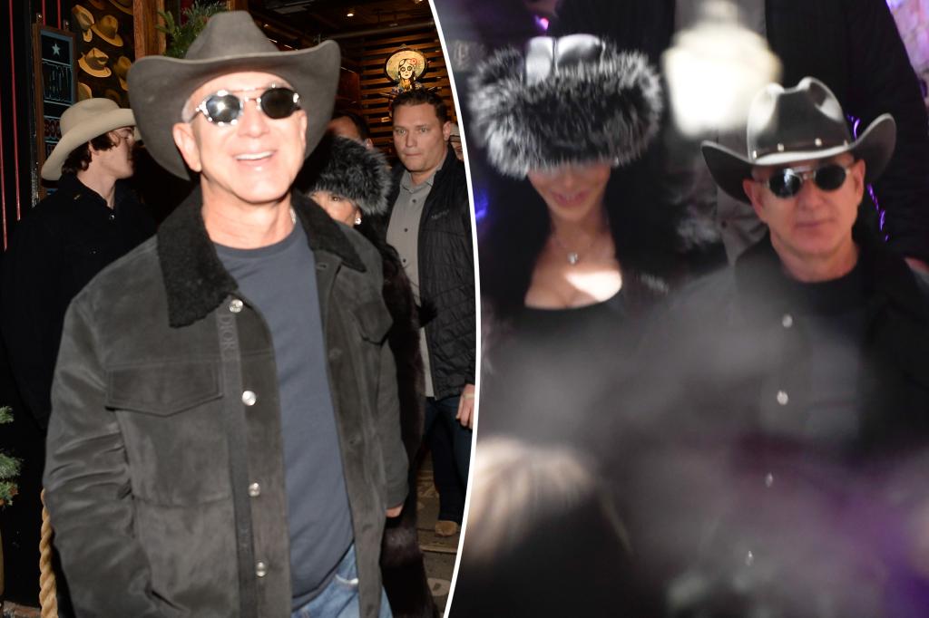 Jeff Bezos, Lauren Sanchez, and his kids at Kemo Sabe Aspen