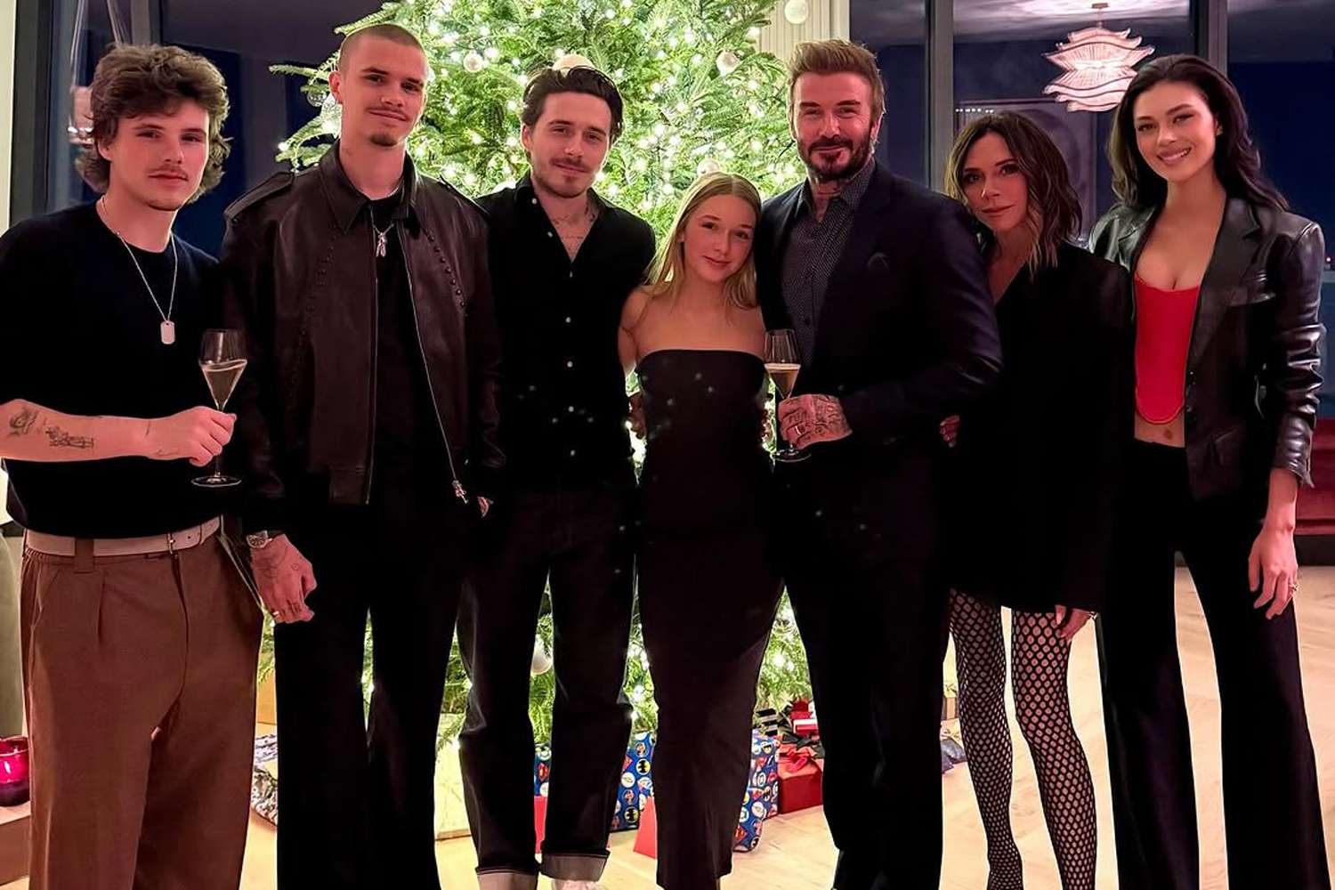 Victoria Beckham Rocks Fishnet Stockings for Oh-So-Posh Christmas with David and Their Kids