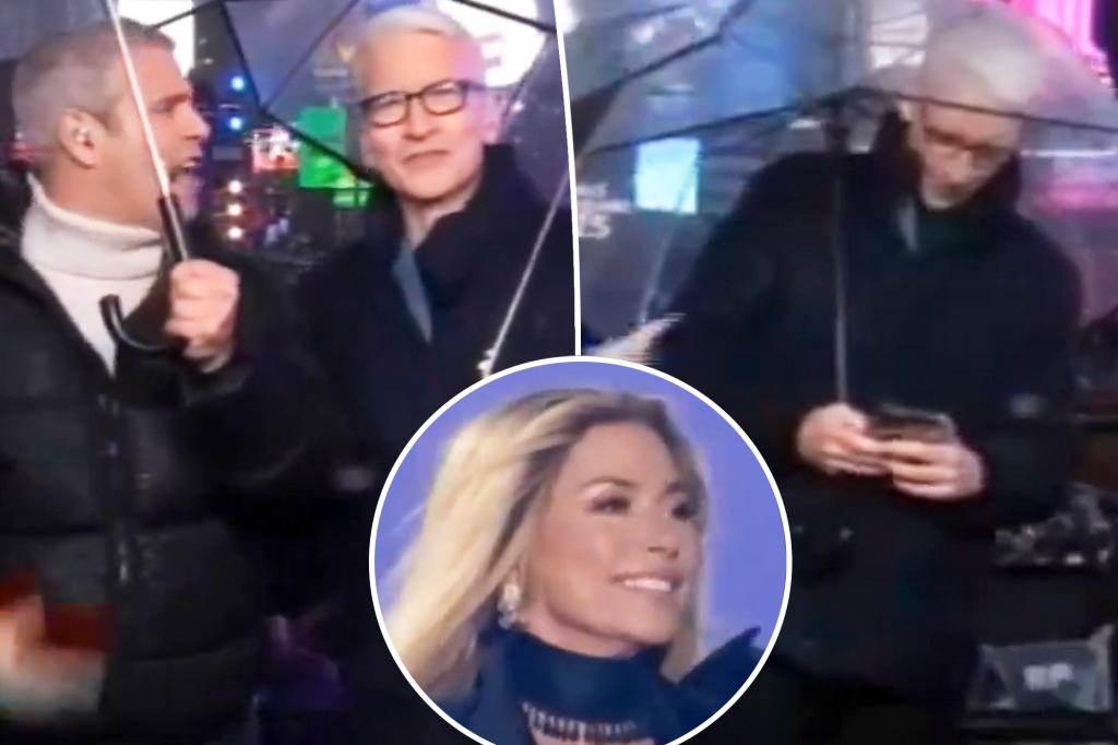 Andy Cohen calls out Anderson Cooper for being on his phone during Shania Twain's New Year's Eve performance
