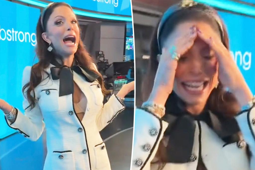 Bethenny Frankel laughs off wardrobe malfunction after dress pops open at Nasdaq event