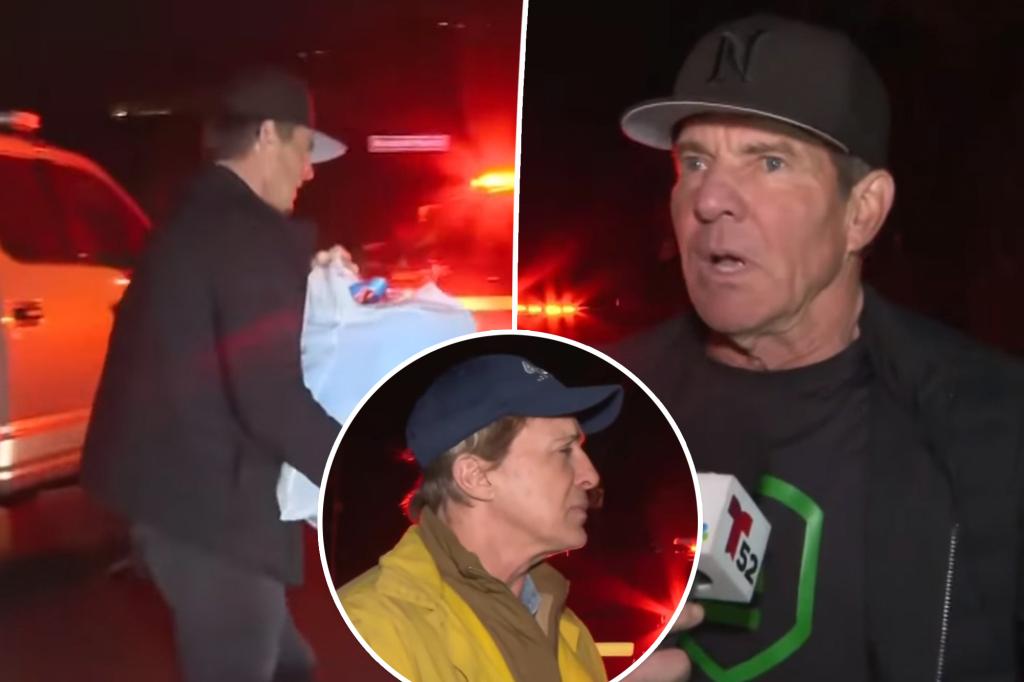 Dennis Quaid fans slam reporter for interviewing actor as he flees LA wildfires