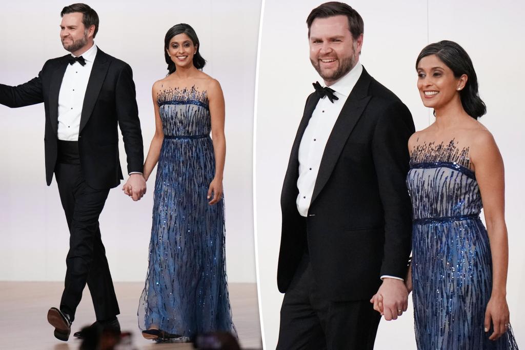 Usha Vance selects shimmering sapphire gown for President Trump’s inaugural ball