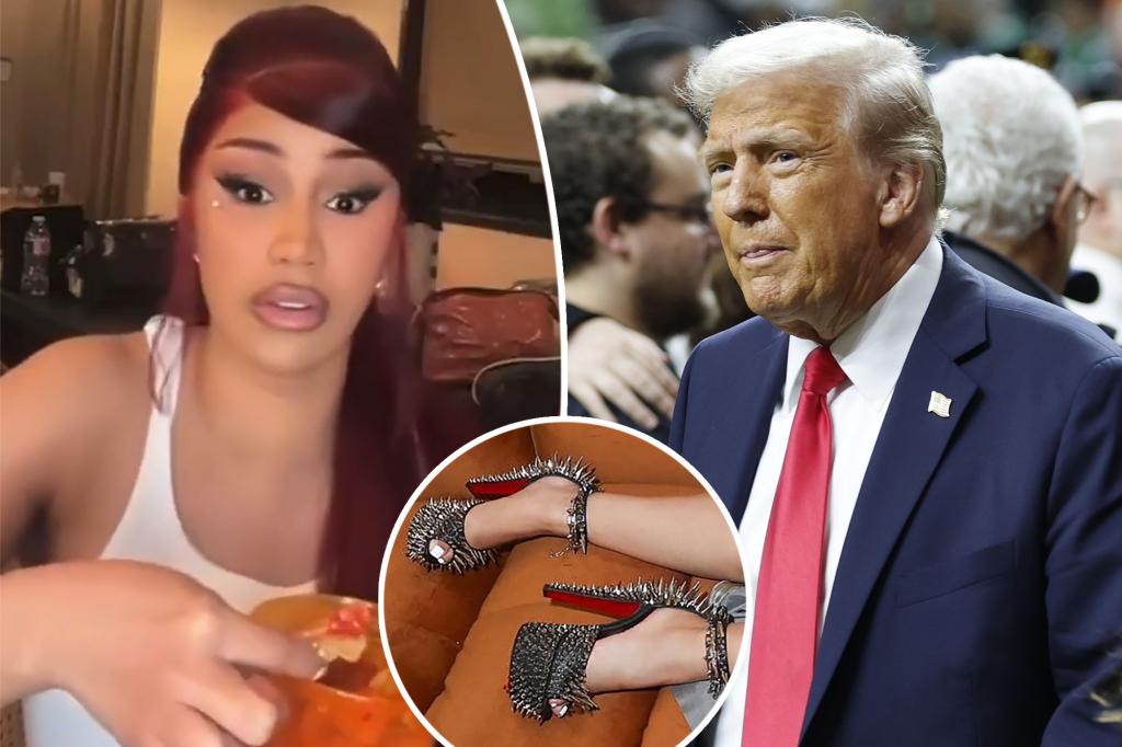 Cardi B calls out Trump for ruining shoes at Super Bowl 2025