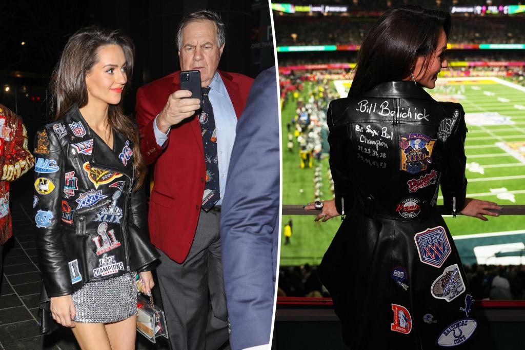 Jordon Hudson honors boyfriend Bill Belichick with handmade Super Bowl 2025 jacket