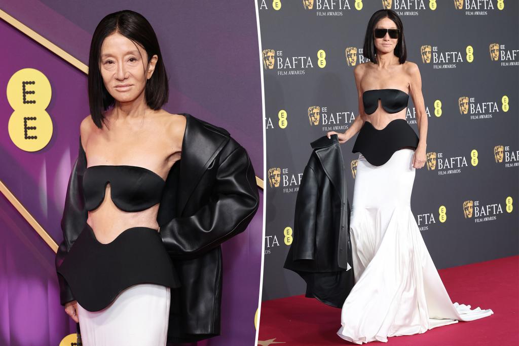 Vera Wang shows off abs in cutout dress on the BAFTA Awards 2025 red carpet
