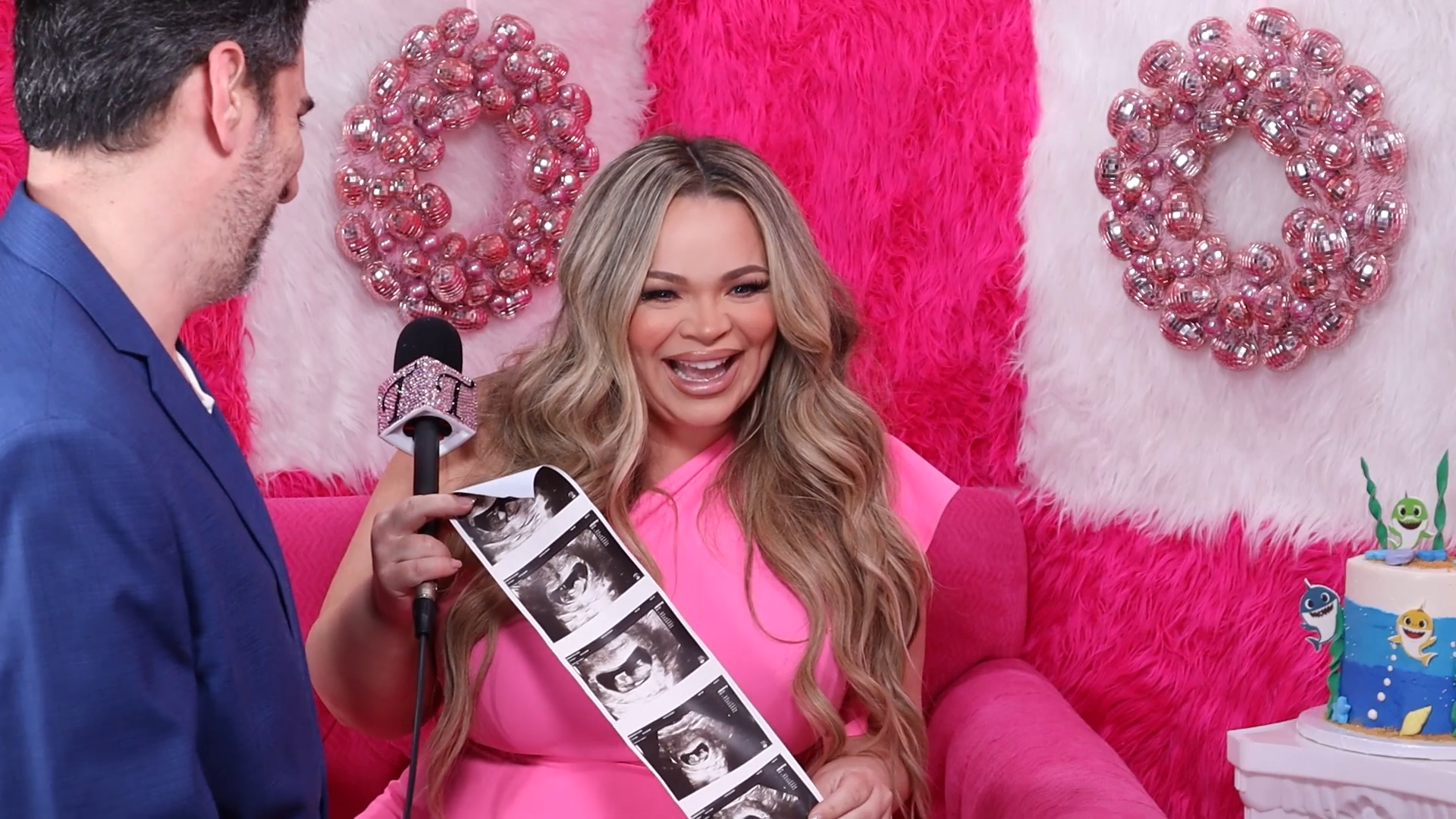 Trisha Paytas and husband and sonograph photos because she is pregnant with baby #3.