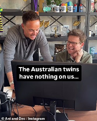 Ant McPartlin and Declan Donnelly left fans in hysterics as they parodied the Australian twins who went viral for speaking in perfect unison