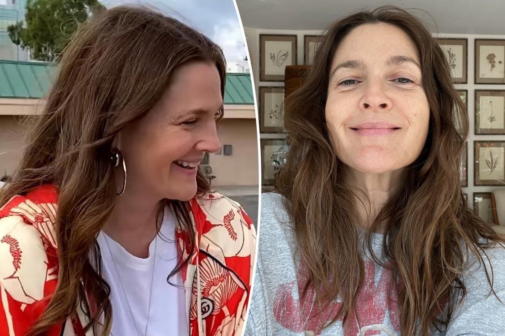 Drew Barrymore glows in makeup-free selfie