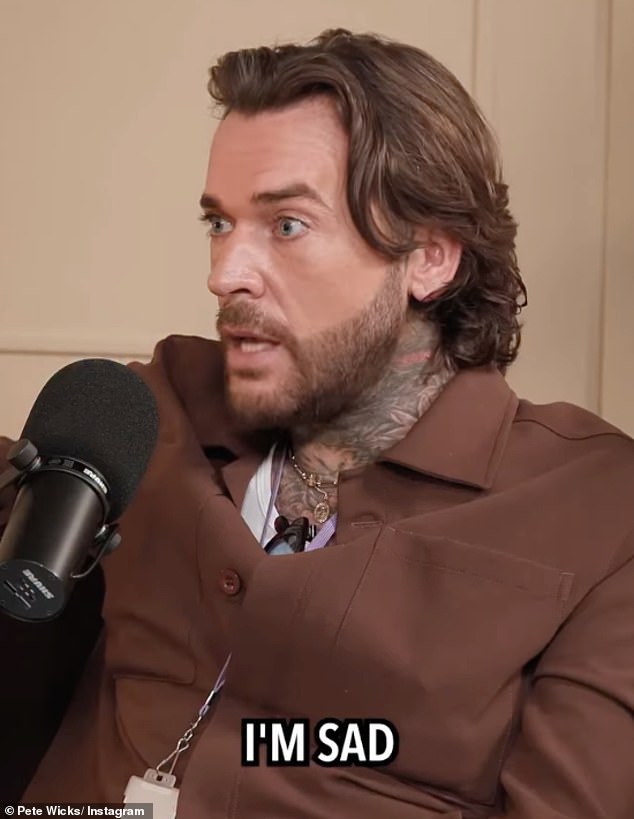 Pete Wicks admits he's 'not happy' within himself and struggles to appreciate his mainstream TV success because of persistent low moods