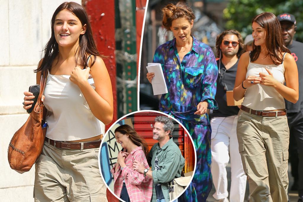 Suri Cruise joins mom Katie Holmes on set as actress films 'Happy Hours' with Joshua Jackson