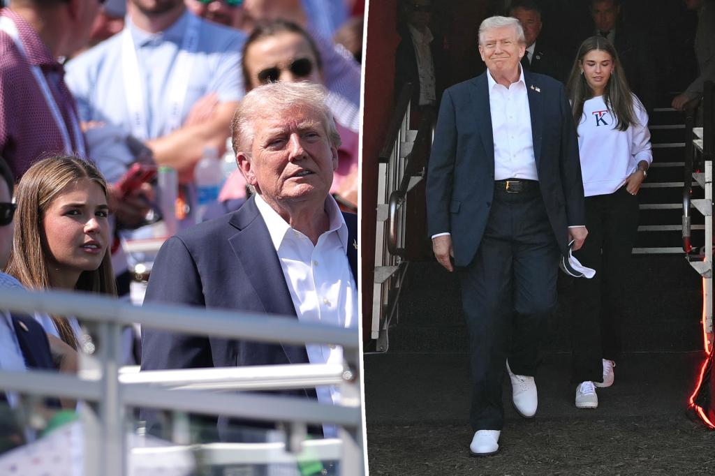 Donald Trump and his golf-loving granddaughter Kai attend Ryder Cup together
