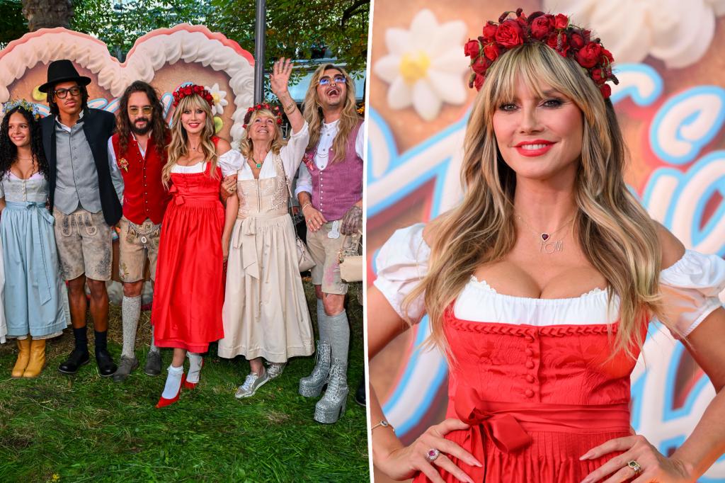 Heidi Klum poses for rare photo with all 4 kids at German festival