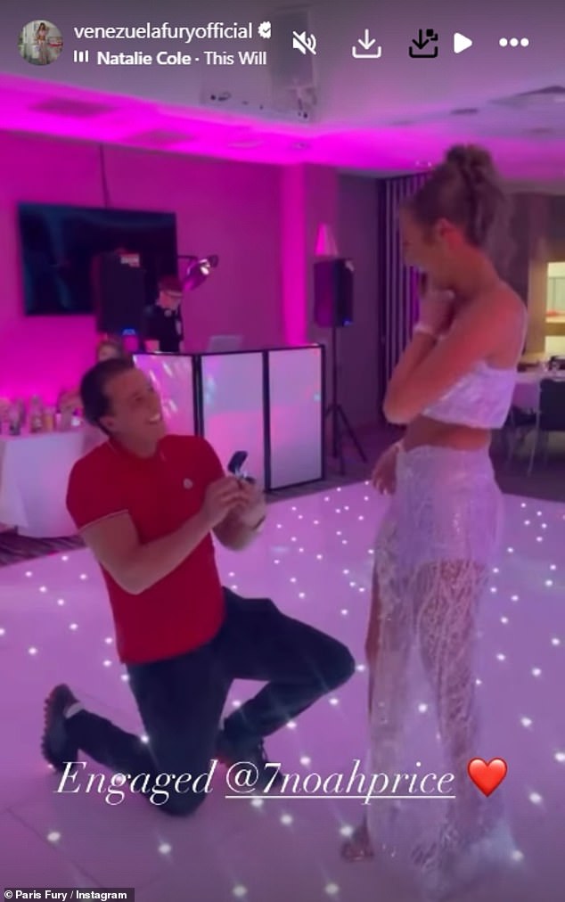 Tyson Fury's daughter Venezuela has revealed she is engaged to her boxer boyfriend Noah Price