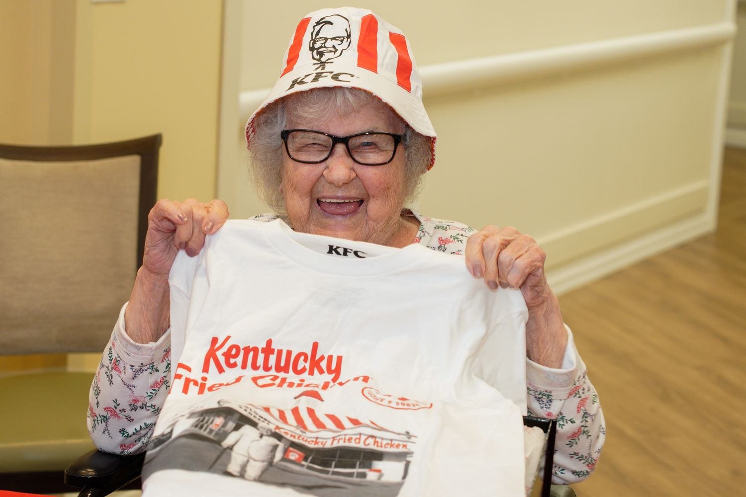 Woman Celebrates 100th Birthday with KFC-Themed Party