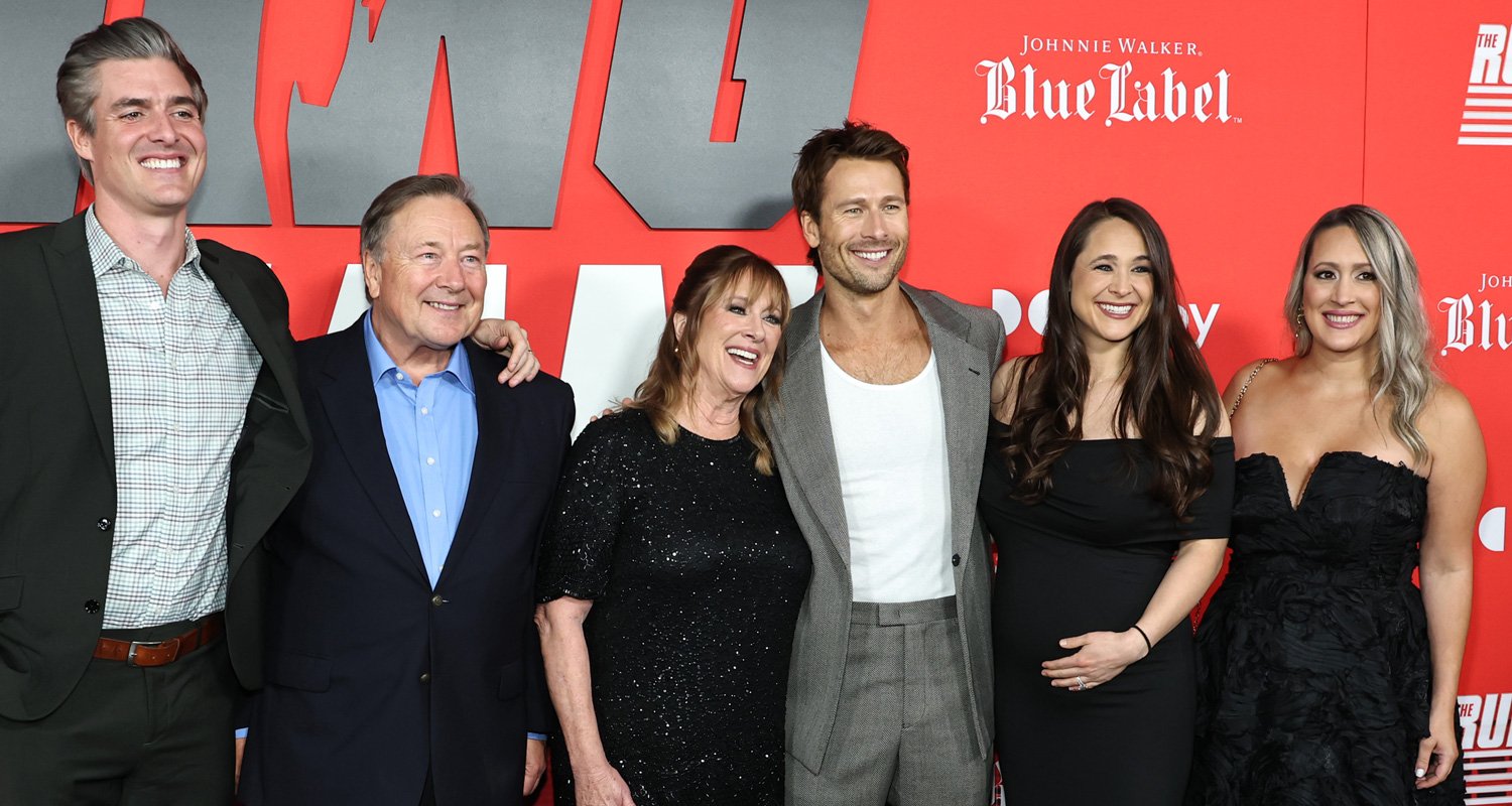 Glen Powell Brings His Parents & Sisters to 'The Running Man' Premiere In NYC