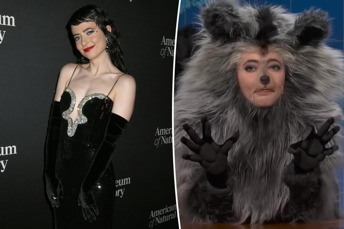 Sarah Sherman dresses up as the viral drunk raccoon in chaotic 'SNL' skit