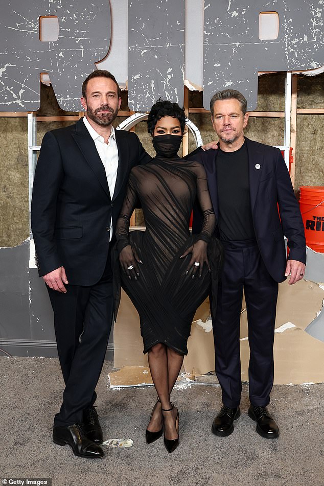They may be Hollywood royalty, but longtime pals Ben Affleck, 53, and Matt Damon, 55, found themselves upstaged by Teyana Taylor, 35, at The Rip premiere in New York City on Tuesday