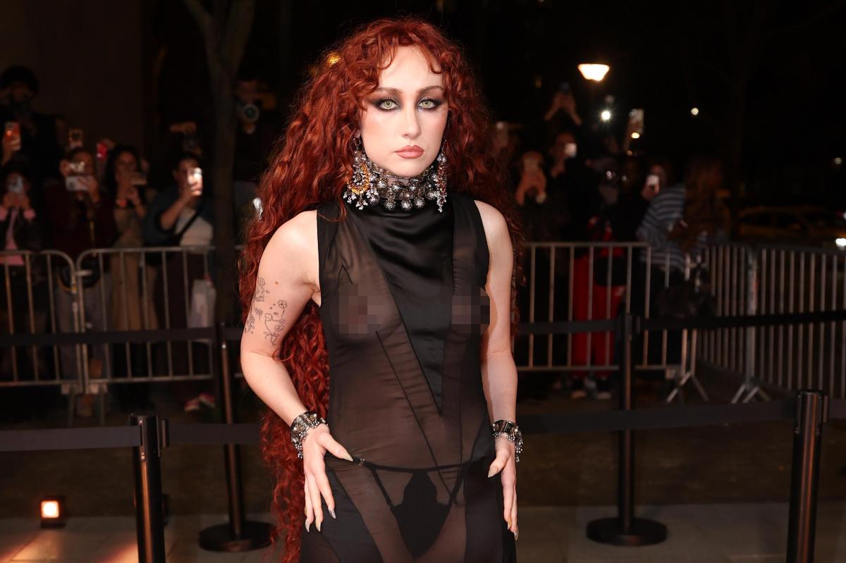 Chappell Roan leaves little to the imagination in see-through dress at Paris Fashion Week