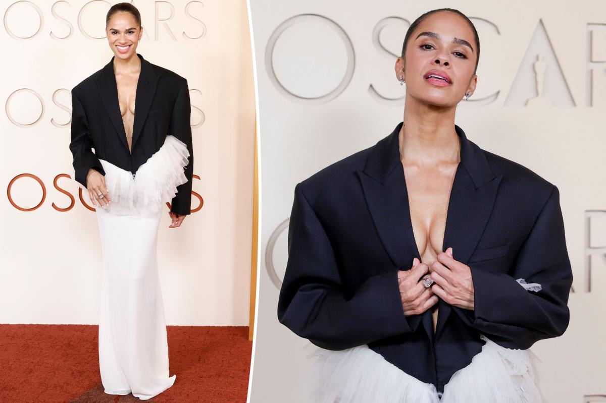 Misty Copeland is a high-fashion ballerina on the Oscars 2026 red carpet in tutu dress
