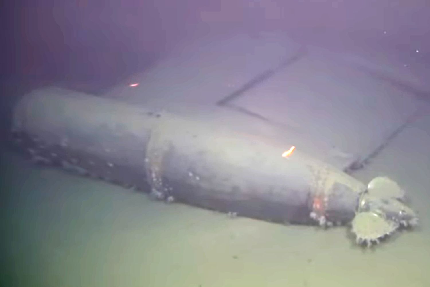The Komsomolets submarine at the bottom of the Norwegian SeaCredit: Institute of Marine Research/YouTube