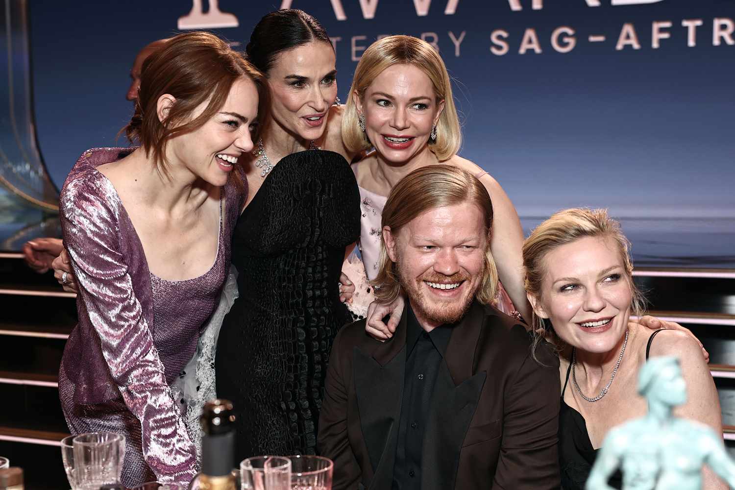 Emma Stone, Demi Moore, Michelle Williams, Jesse Plemons and Kirsten DunstCredit: John Salangsang/Shutterstock