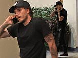 Brooklyn Beckham takes a tense phone call during outing in LA after wife Nicola Peltz’s latest ‘dig’ at mum Victoria amid ongoing family feud