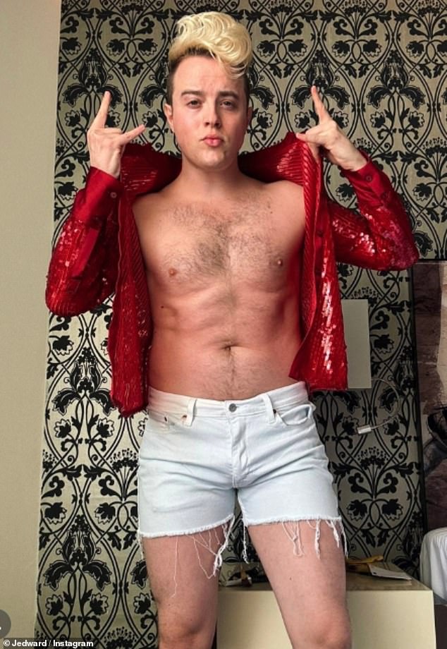 Jedward's John Grimes says trolls commenting on his weight gain amid TV comeback and comparing his physique to pop heyday 'hurts' as he strips off his shirt for empowering post: 'I can't wear skinny jeans 24/7'