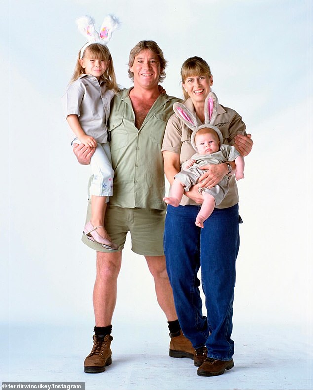Terri Irwin has embraced the holiday spirit by sharing a sweet throwback photo of her celebrating Easter with her late husband Steve and their two children. The reality TV star, 61, posted the rarely-seen picture to social media on Easter Sunday