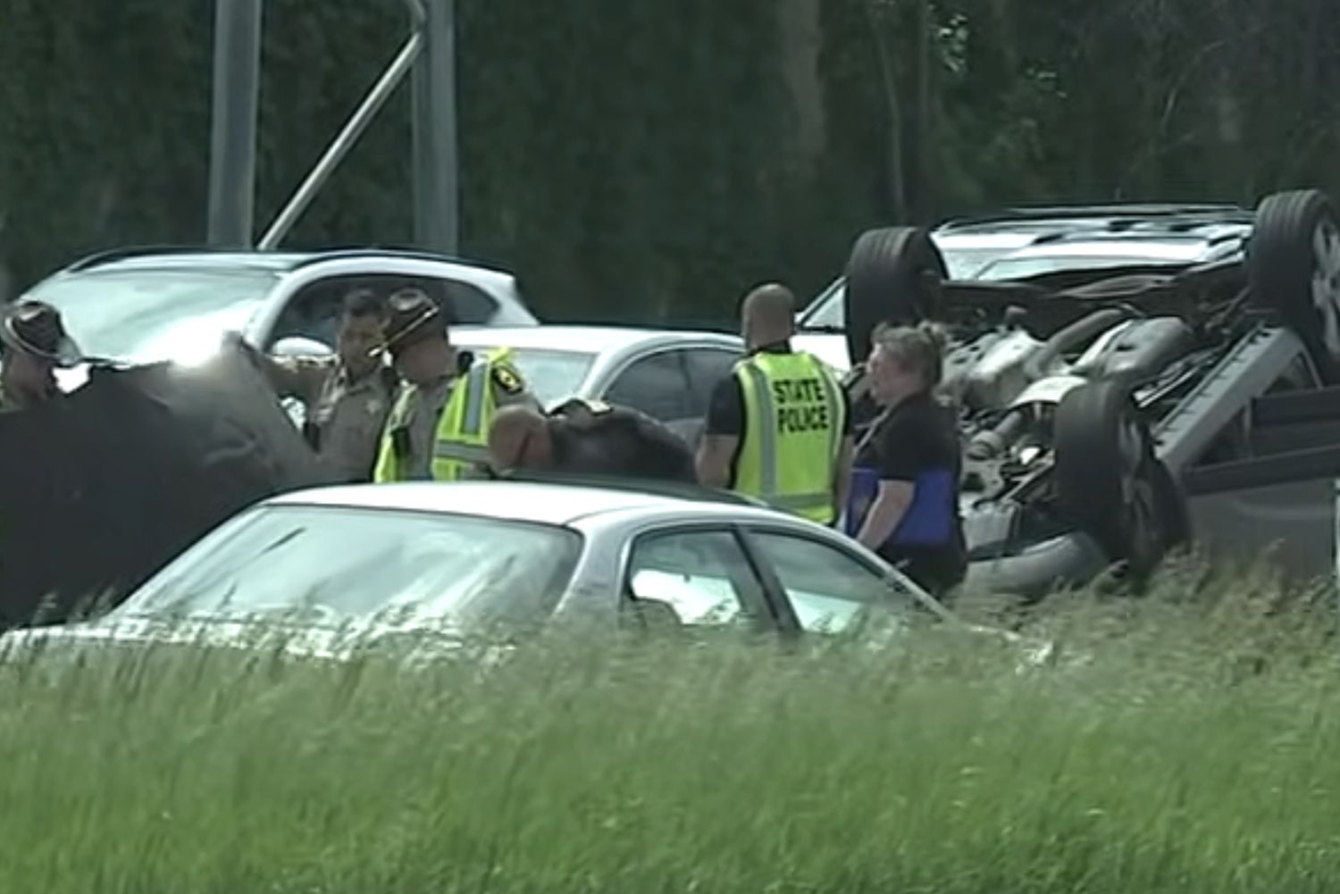 The scene of the crash in Chicago on Sunday, May 17Credit: ABC 7 Chicago