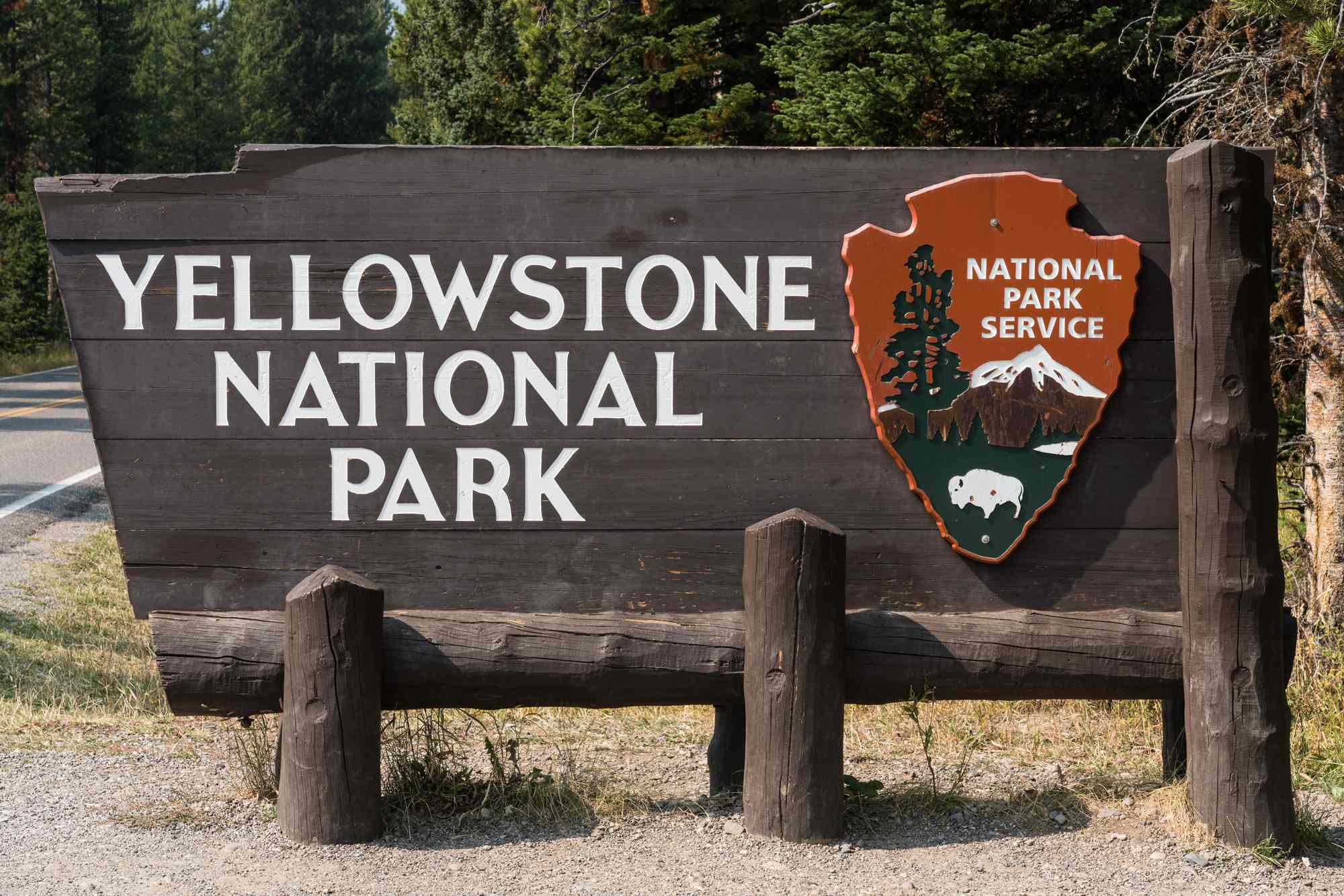 The entrance sign to the Yellowstone National ParkCredit: Jon G. Fuller/VWPics/Universal Images Group via Getty