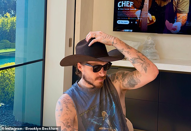 Brooklyn Beckham is the spitting image of his estranged dad as he models David’s favourite cowboy hat in new Instagram snaps