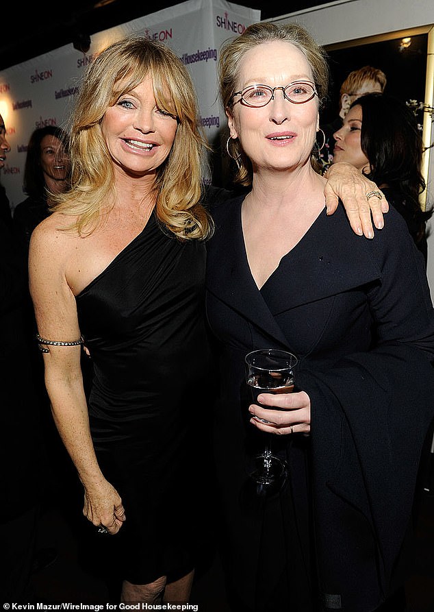 Meryl Streep (R, pictured in 2011) insists she 'loves' her 'adorable' former Death Becomes Her castmate Goldie Hawn (L) and calls her 'one of my buddies' but things weren't as friendly on the set in 1991-1992