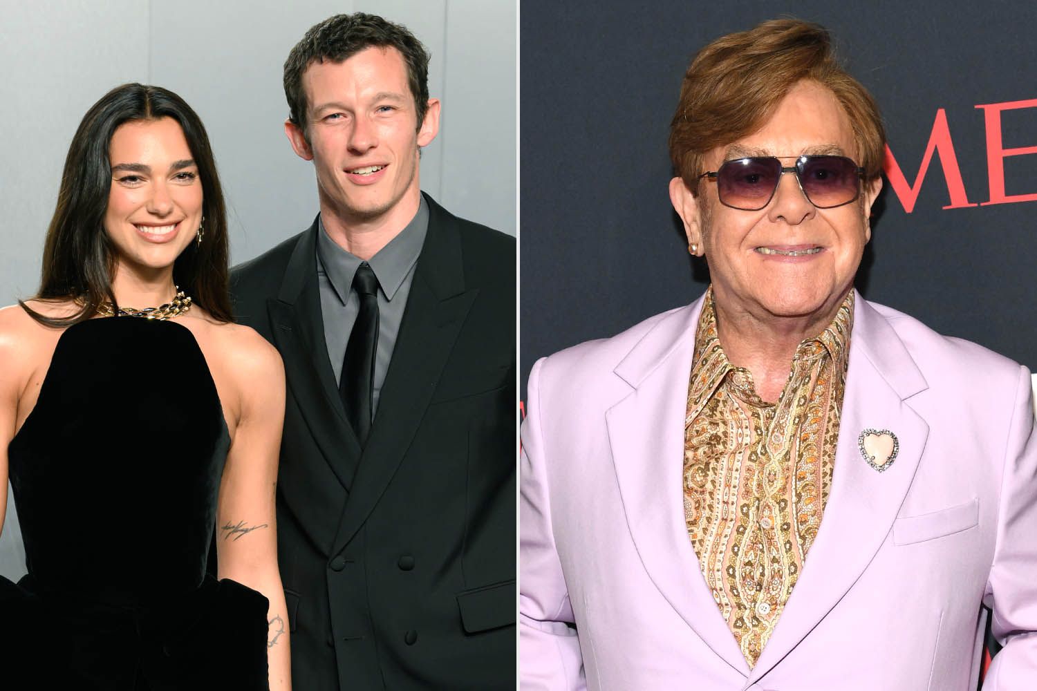 Dua Lipa and Callum Turner; Elton JohnCredit: Karwai Tang/WireImage; Noam Galai/Getty