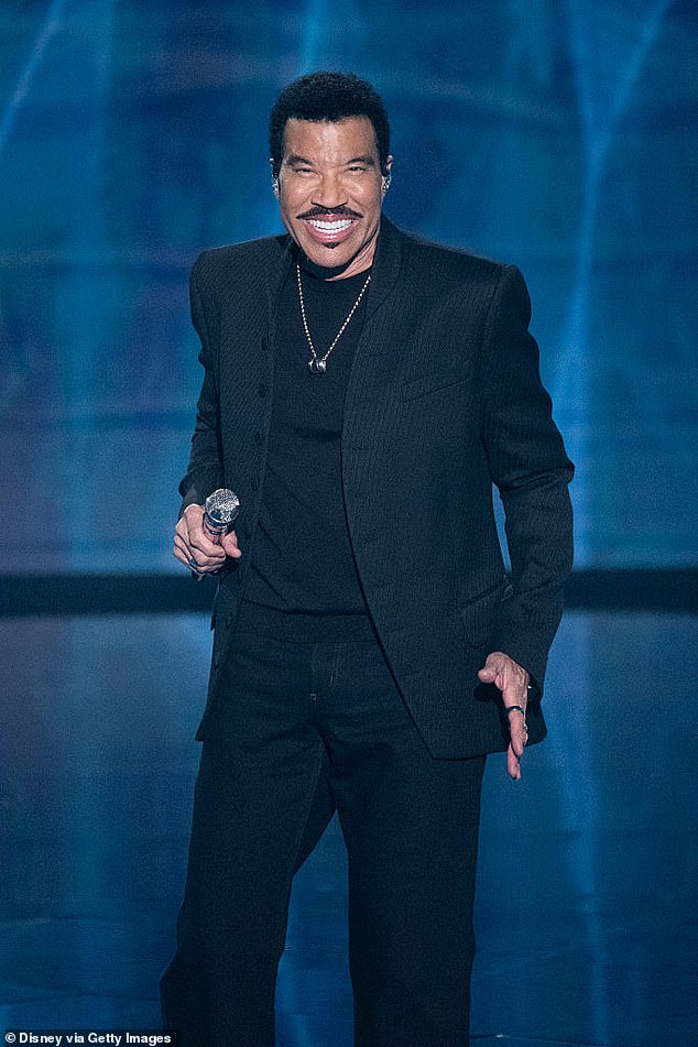 Lionel Richie, 77, left his fans concerned after he was forced to bring the first concert of his new tour to a halt after falling ill mid-performance on Wednesday; pictured on American Idol