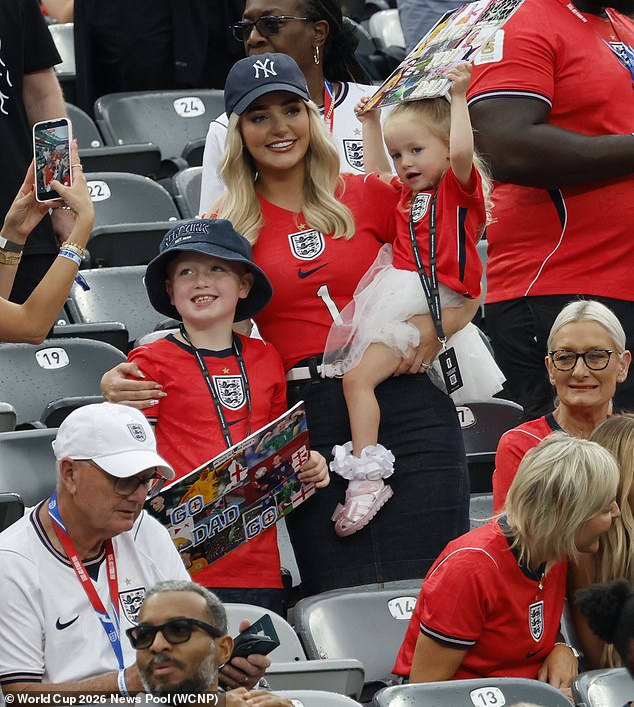 Jordan Pickford's wife Megan and two of their three kids were in the stands to watch England vs Panama in the US on Saturday