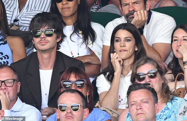 Nicola Peltz's brother Will Peltz, 40, and his new model wife Kenya Kinski-Jones, 33, enjoyed a date at Wimbledon on Tuesday, their first outing as a married couple