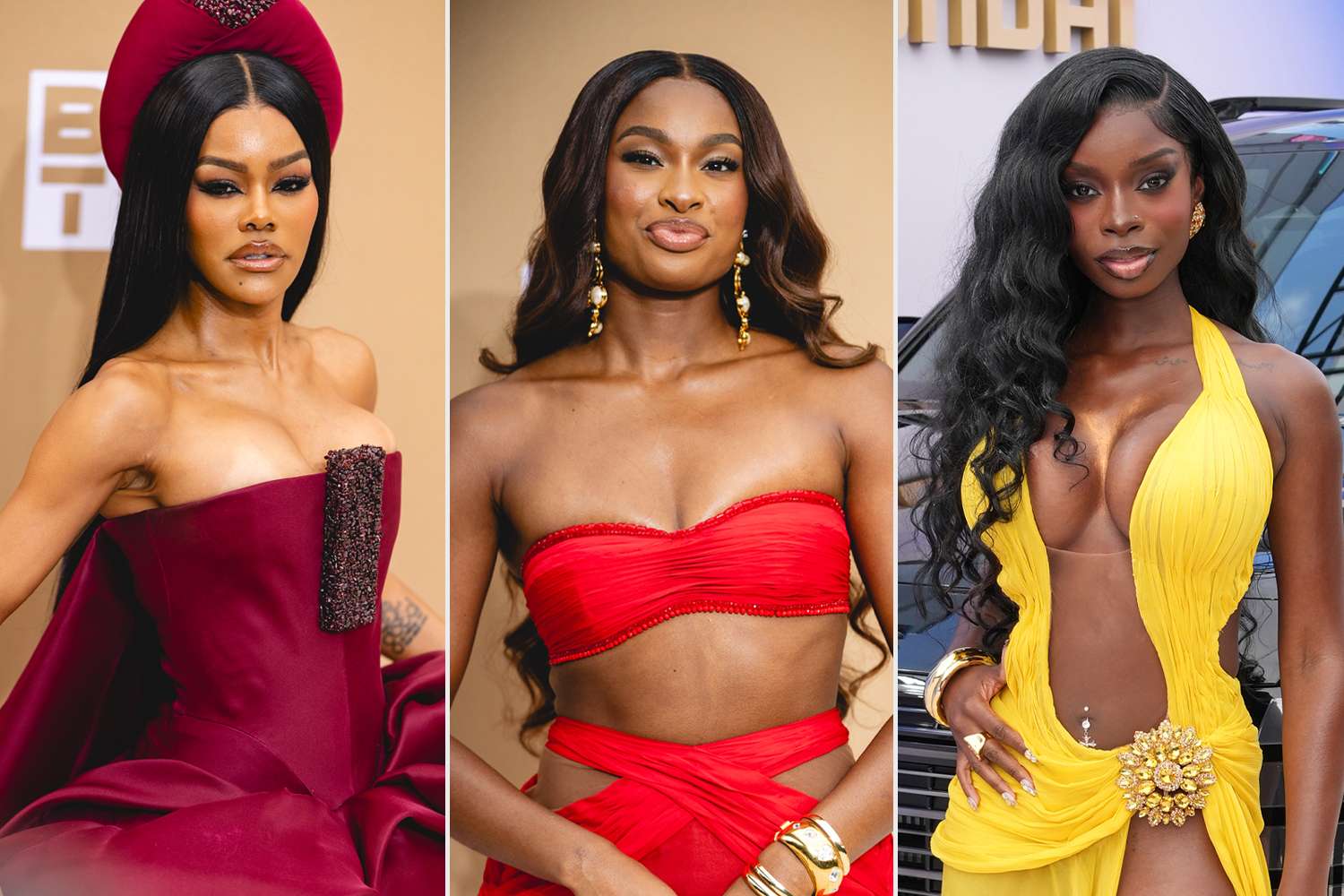 Teyana Taylor; Coco Jones; and Olandria Carthen at the 2026 BET AwardsCredit: Matt Winkelmeyer/WireImage; Matt Winkelmeyer/WireImage; Bennett Raglin/Getty