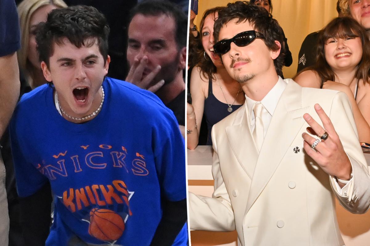 Timothée Chalamet shades the Oscars while celebrating Knicks' NBA championship