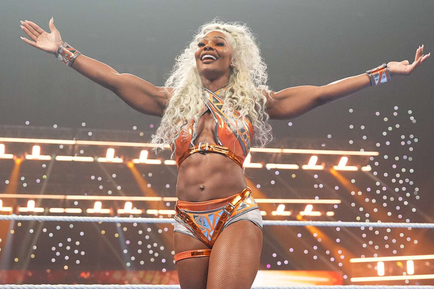 Jade Cargill competing in the Queen of the Ring Tournament in Providence, Rhode Island on June 12, 2026Credit: Rich Freeda/WWE via Getty