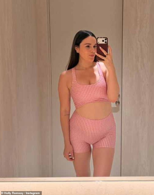 Holly Ramsay, 26, enjoyed a relaxing pregnancy massage on Thursday, ahead of welcoming her first child with husband Adam Peaty, 31