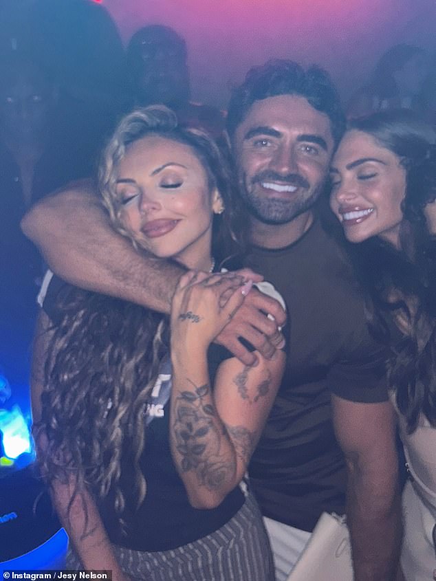 Jesy Nelson celebrates her SMA campaign victory with a night out with her pals after revealing screening will be rolled out across the UK amid her twins’ health battle