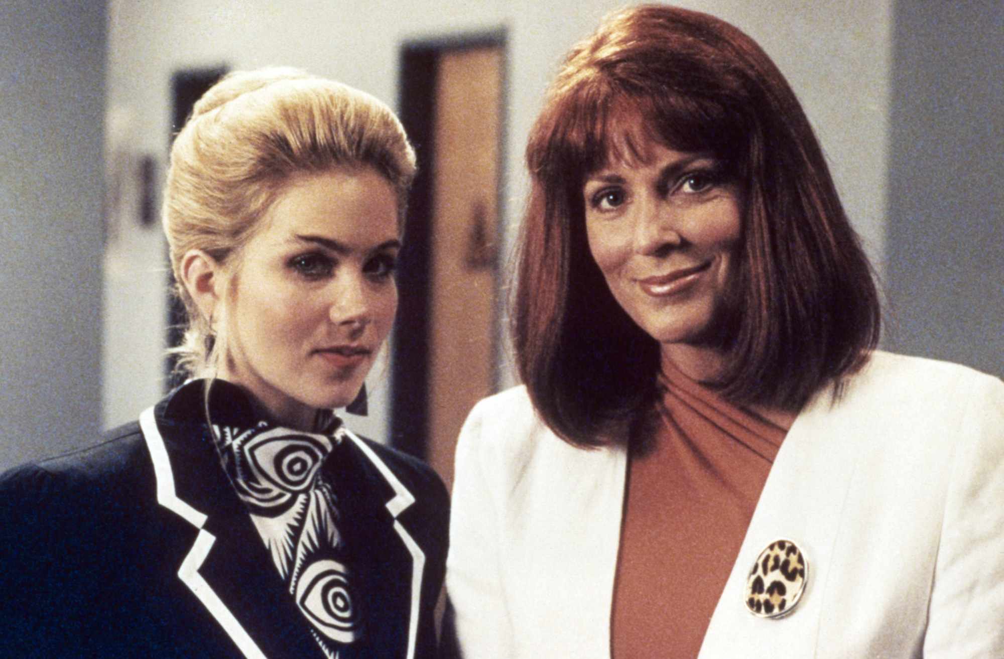 Christina Applegate and Joanna Cassidy as Sue Ellen and Rose in “Don’t Tell Mom the Babysitter’s Dead”Credit: Warner Brothers