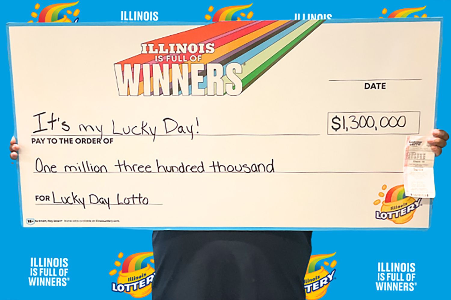 A winner from the June 11 Lucky Day Lotto drawingCredit: Illinois Lottery