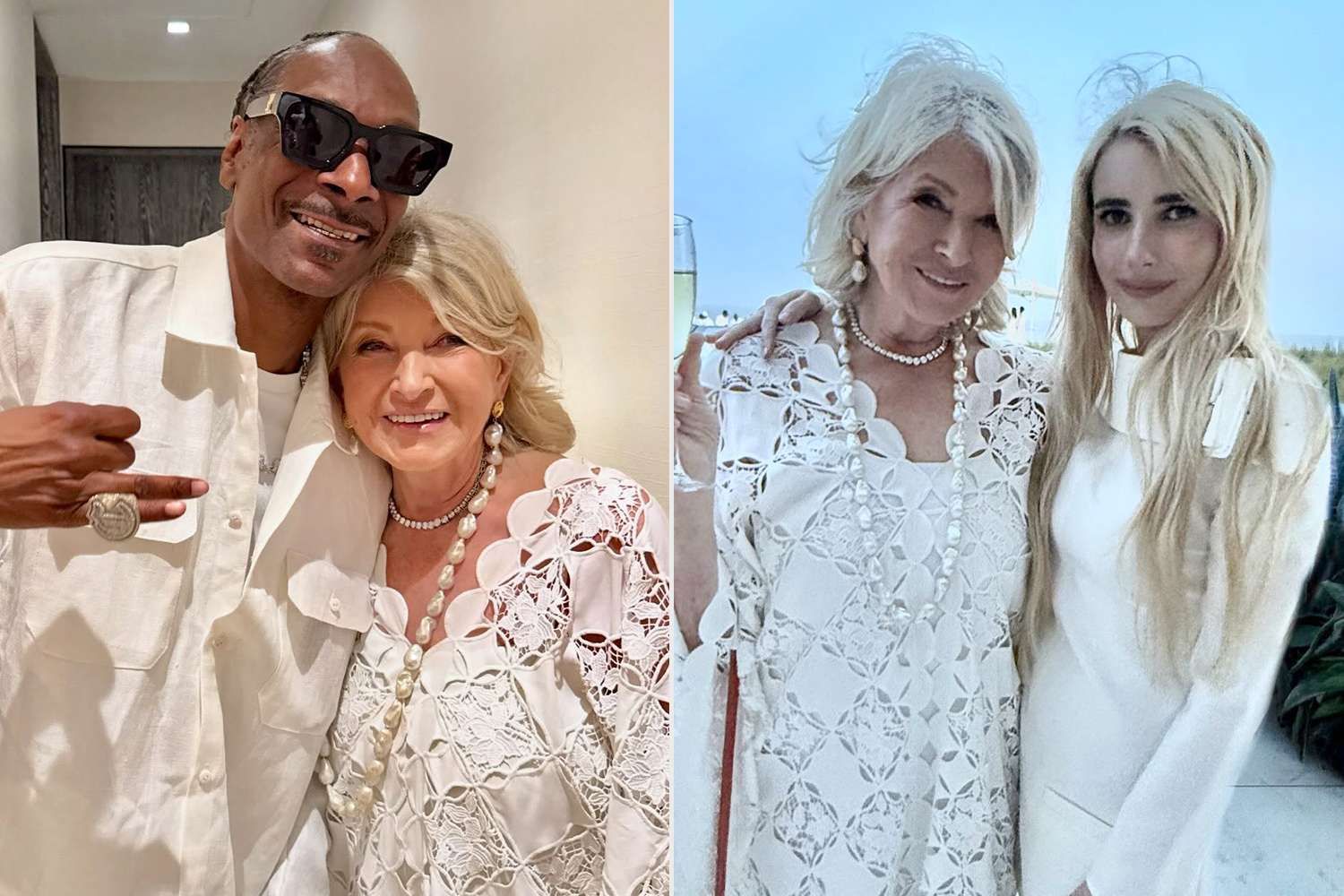 Snoop Dogg and Martha Stewart; Martha Stewart and Emma RobertsCredit: Martha Stewart/Instagram