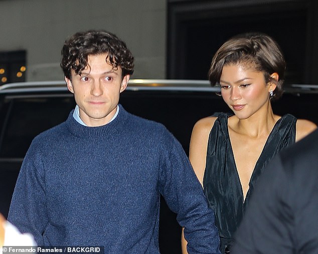 Tom Holland, 30, stepped in to save the day as he prevented his wife Zendaya, 29, from suffering a major wardrobe mishap in New York City on Thursday