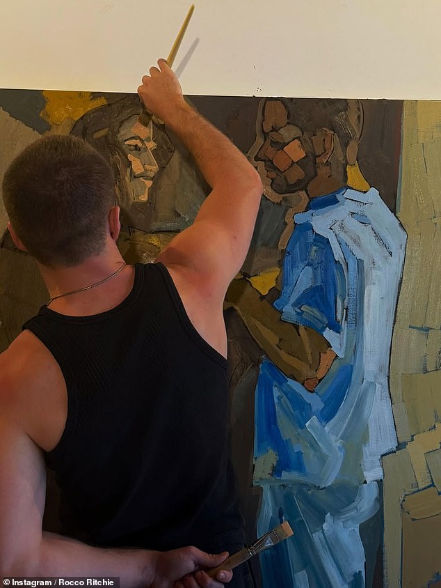 Rocco Ritchie has revealed he spent six months abroad improving his art skills, as he unveiled his impressive paintings and sculptures in a new Instagram post