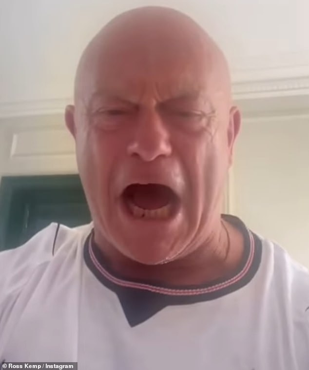 Ross Kemp has tickled fans with his hilarious reaction to England's victory over Democratic Republic of Congo on Wednesday night