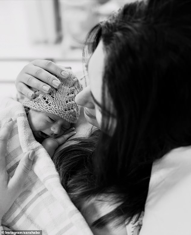 Sarah Abo has welcomed her first child with husband Cyrus Moran