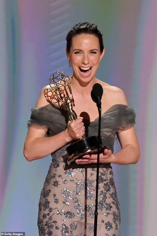 British talent scoop top prizes at the Emmys: Bury-born Kate O’Flynn picks up Best Supporting Actress in a Comedy as her Widow’s Bay co-star Matthew Rhys makes history with two leading acting honours